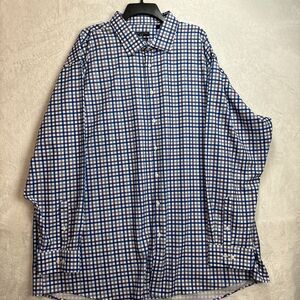 Shaquille O'Neal  Brand Long sleeve Button Up Shirt Size XLG Tall Plaid Stretch